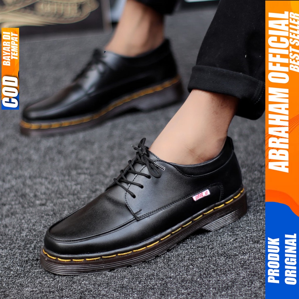 ABRAHAM Sepatu Pantofel Kerja Formal Docmart Hitam Pria