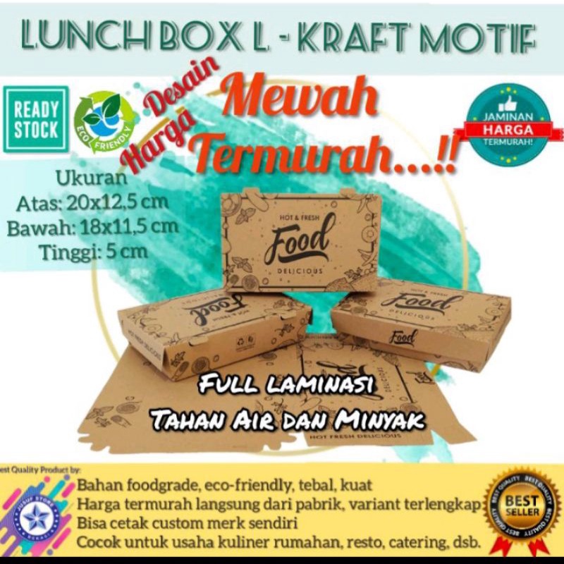 PAPER LUNCH BOX PAPER SIZE L MOTIF