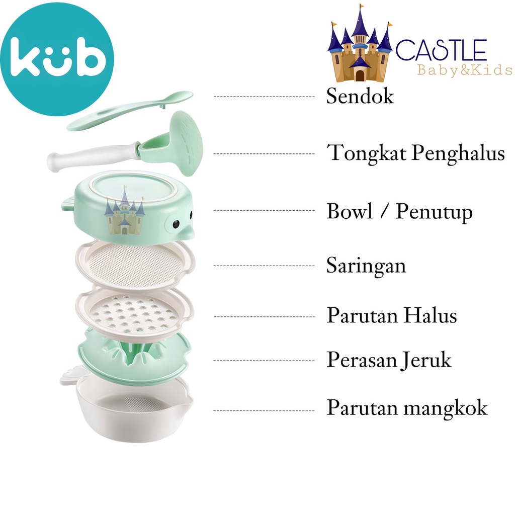 KUB Food Multi Food Grinding Bowl Set / Grinder Bowl Set - Baby Food Processor - Penghalus Makanan