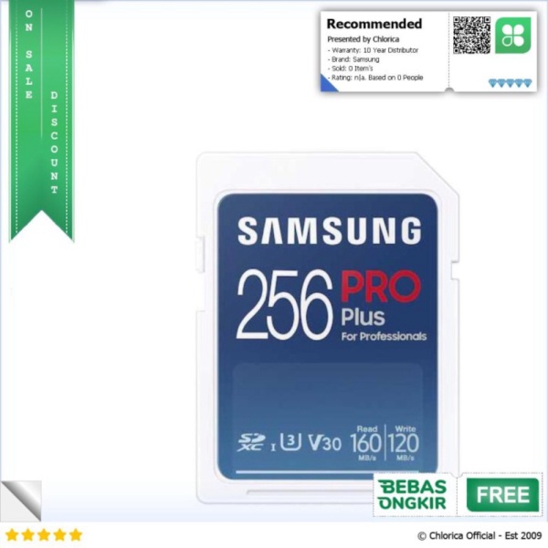 Dijual Samsung SD Card Pro Plus Full Size 256GB - MB-SD256K/EU - 256GB - MB-SD25 Samsung Limited