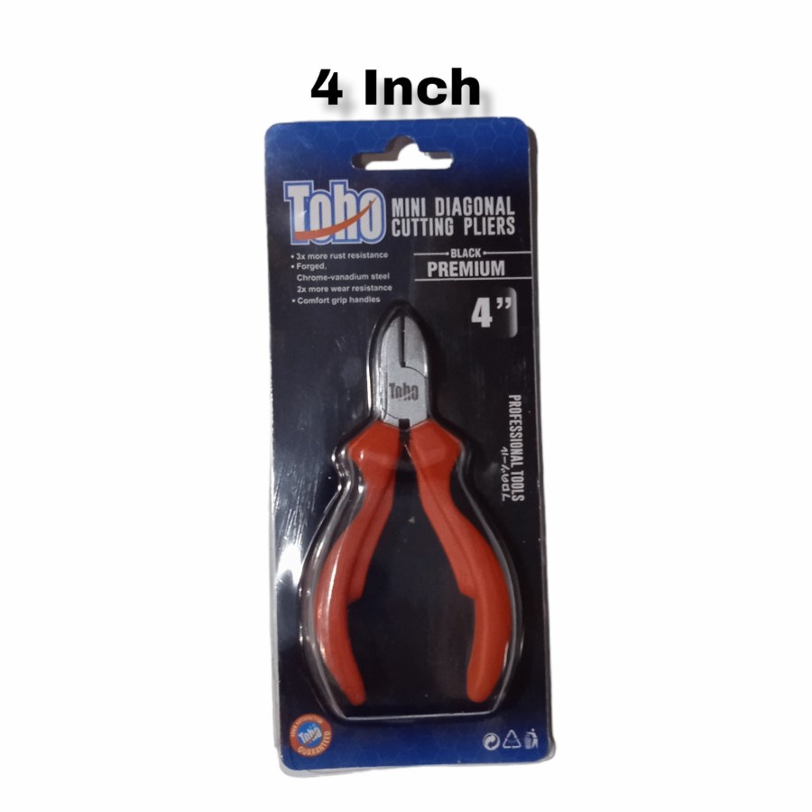 Tang Potong TOHO 4 Inch |Cutting Pliers 4" Mini | Pemotong Kawat Kabel | Kapten Material