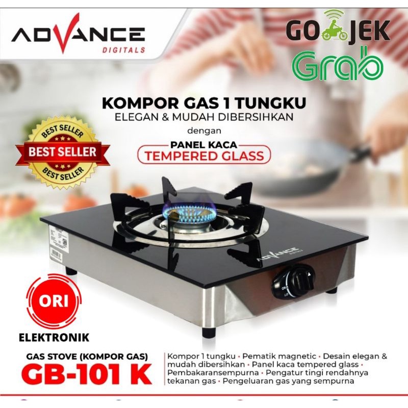 Jual Advance Kompor Gas Tungku Panel Kaca Tempered Glass Gb K Shopee Indonesia