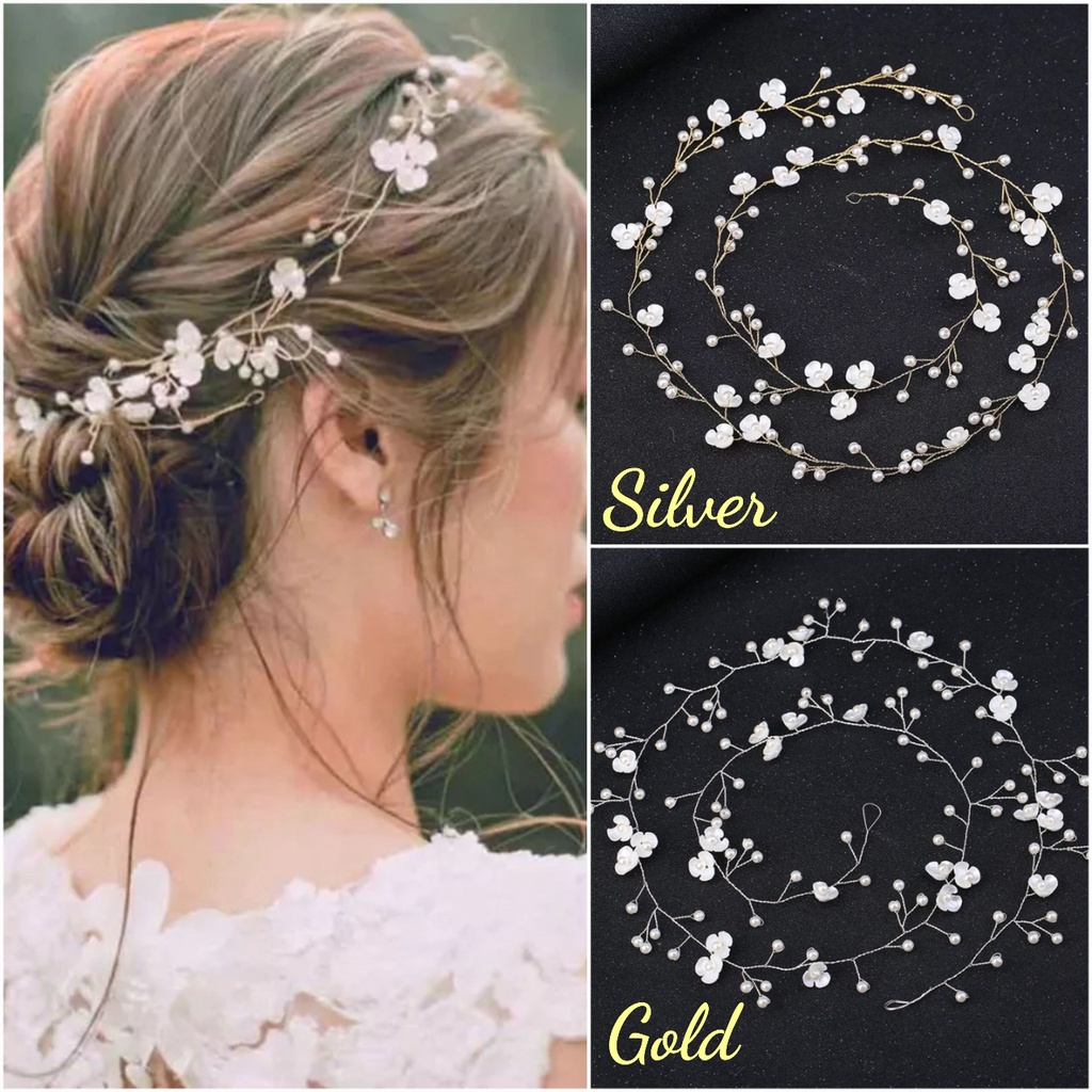 TM411 - Hairpiece Headpiece Wedding Rambatan Bunga / Aksesoris Pengantin / Hiasan Rambut