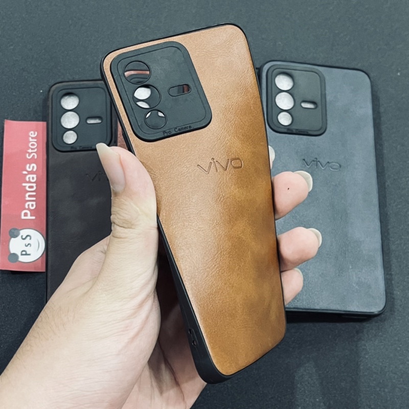 Leather Case Vivo V23 5G Softcase Kulit Elegan Casing Slim Fit