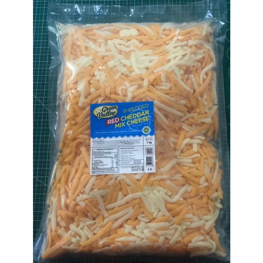 

Red Cheddar mix Cheese Shredded Grreen Valley - 1 Kg