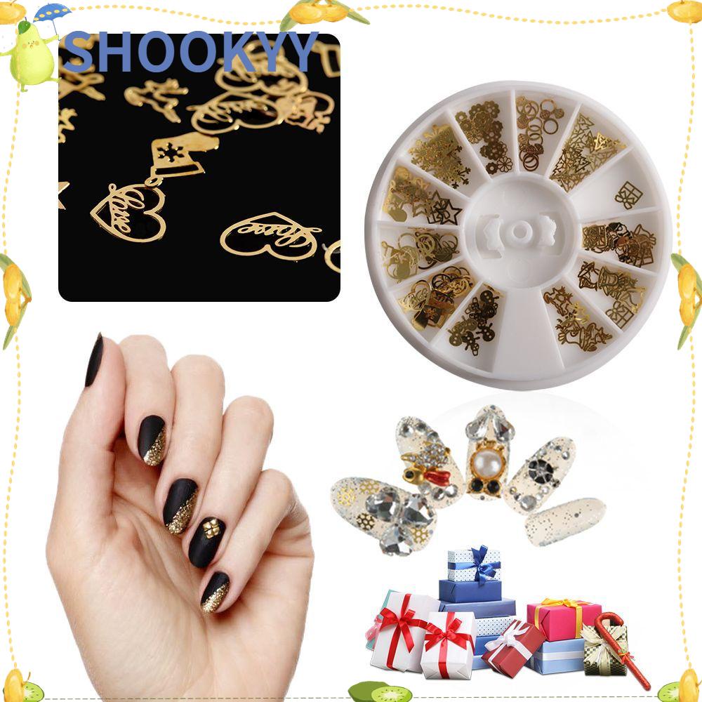 Chooky 120pcs / Kotak Sequin Bentuk Bintang / Snowflake 3D Untuk Dekorasi Nail Art DIY