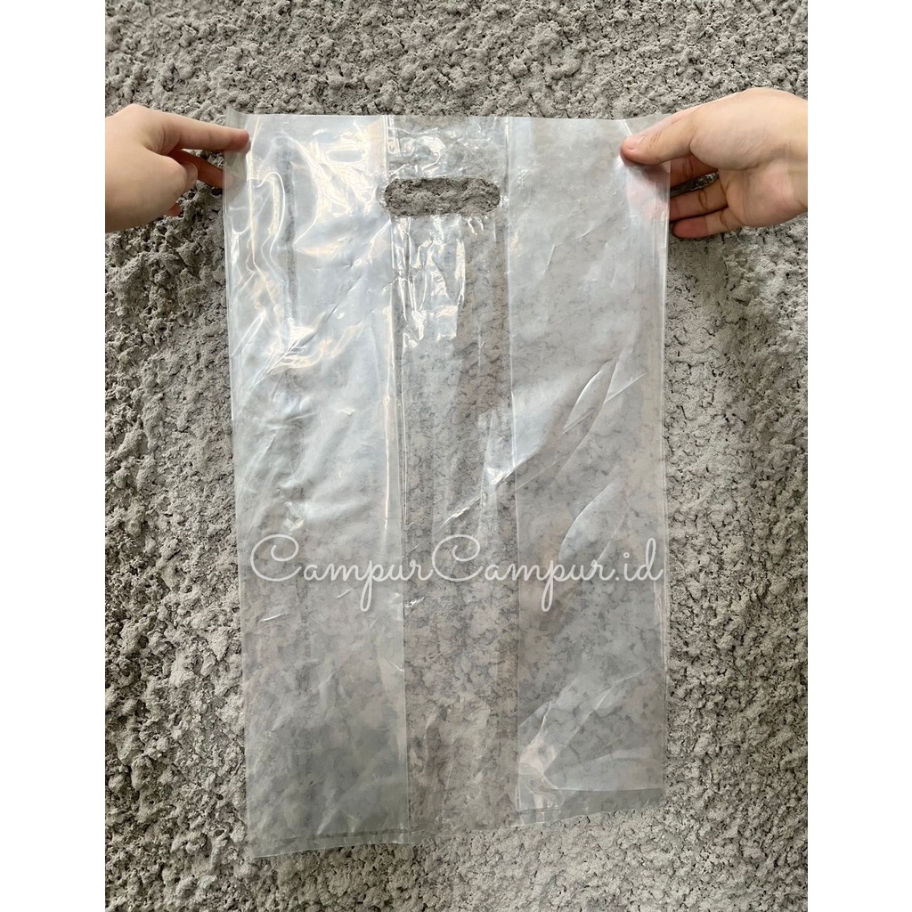 Tas Plastik Bening untuk dus Donat isi 6 28x20x45 Kantong PE PP kresek tebal  transparant