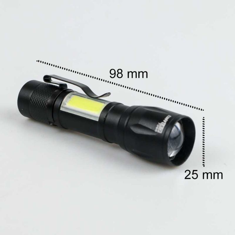 TaffLED Senter LED Mini Rechargeable Q5 dan COB 300 Lumens - 7098