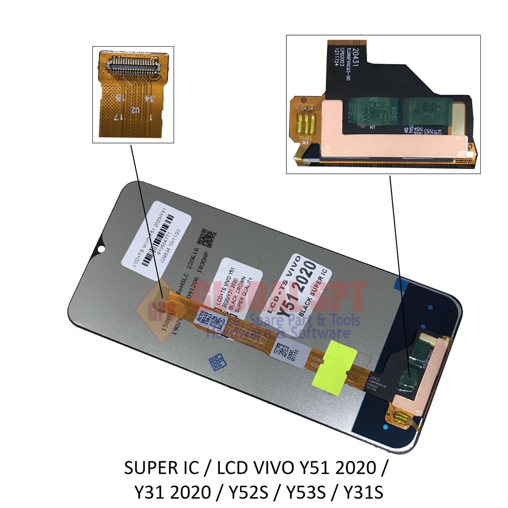 SUPER IC / LCD TOUCHSCREEN VIVO Y51 2020 / Y31 2020 / Y52S / Y53S / Y31S