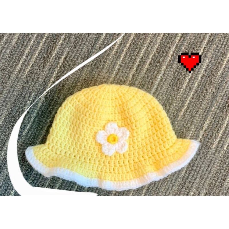HANDMADE FLOWER BUCKET HAT /TOPI AESTHETIC/VIRAL/FYP/GEMAS/AESTHETIC ESTETIK/KAWAI STYLE/SANRIO/CROC