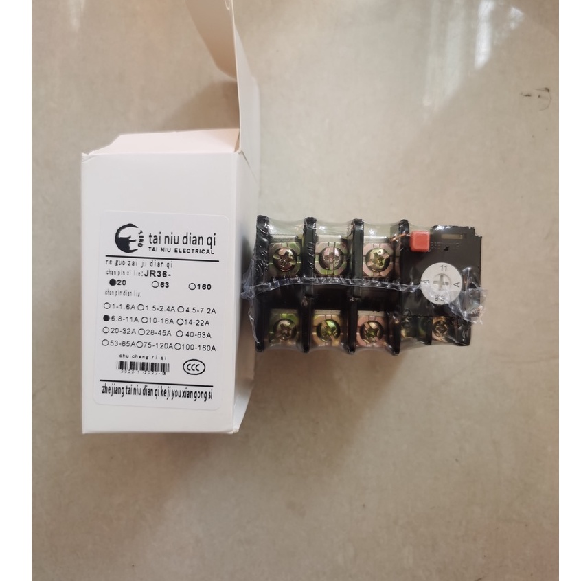 Thermal Overload Relay Protector JR36-20 6.8-11A Berkualitas