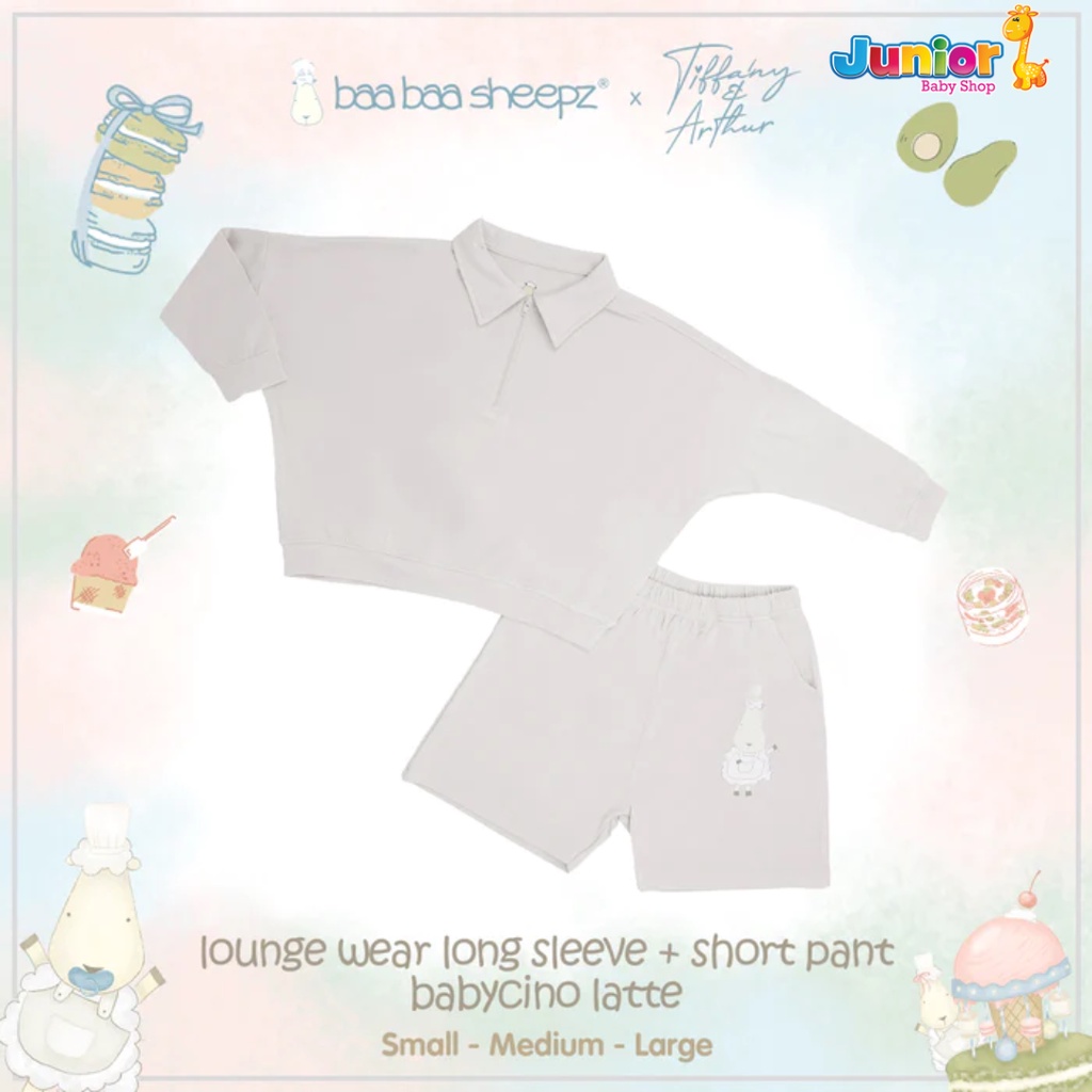 Baabaasheepz Long Sleeve Shirt+Shorts Pant X Tiffany&amp;Arthur Baabaachef - Pyjamas Anak