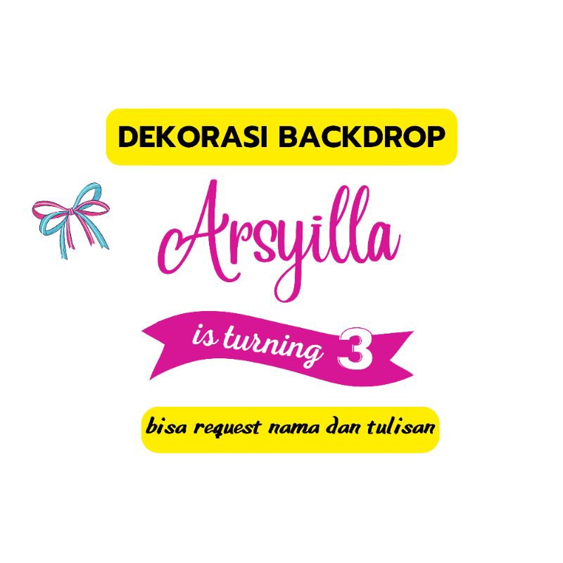 backdrop NAMA ultah, lamaran, tedak siten, tasyakuran aqiqah