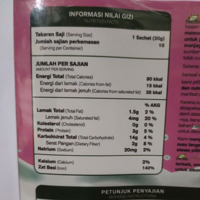 Susu kucing anjing klinci Eco Goalt Milk Colestrum 1box/200gr