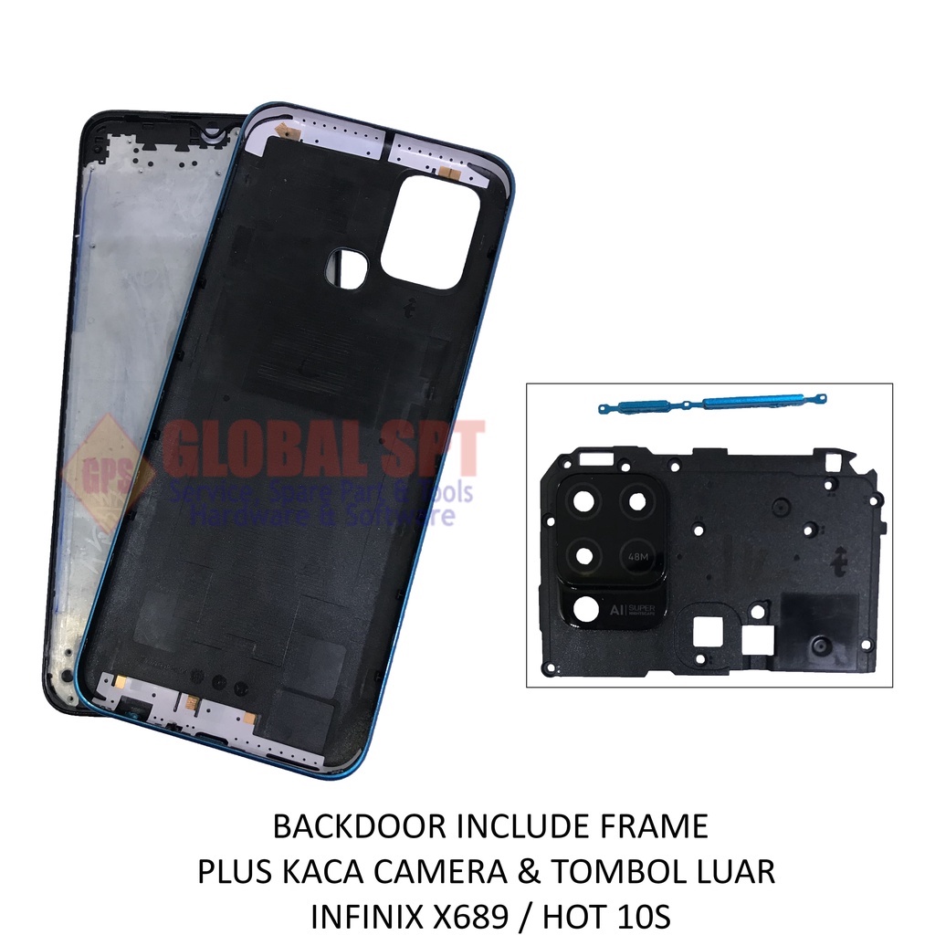 BACKDOOR INFINIX X689 INCLUDE FRAME / BACK COVER HOT 10S / TUTUP BELAKANG