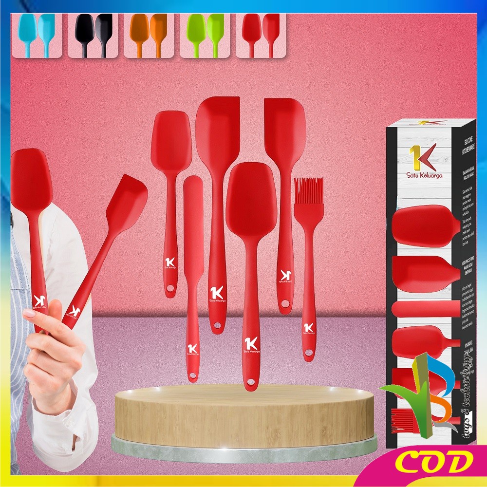 RB-C276 Spatula Silikon Tahan Panas Set 6IN1 Sutil Silicone Set Lengkap / Peralatan Dapur Kitchen Tool / Kitchen Utensil Set