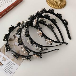 ELDE 1 - 2in1 Bando include Jepit Rambut Fashion Korea Pola Mutiara Wanita