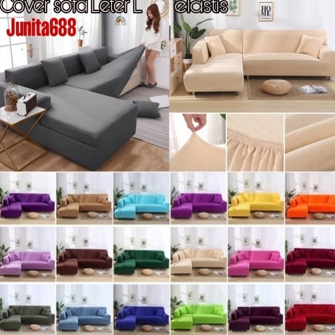 Cover sofa bentuk LETTER L /Sarung PENUTUP SOFA letter L elastis