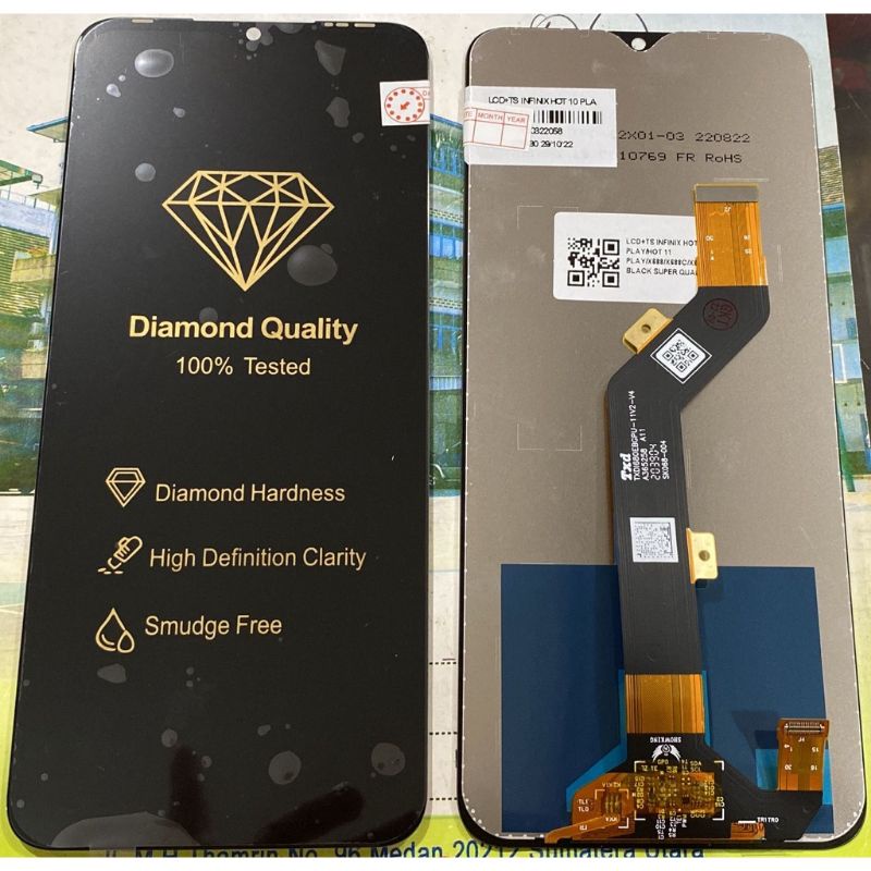 LCD TS INFINIX HOT 10 PLAY / X688 / X688B / X688C ORIGINAL FULLSET GOLDEN CROWN DIAMOND OG PREMIUM A