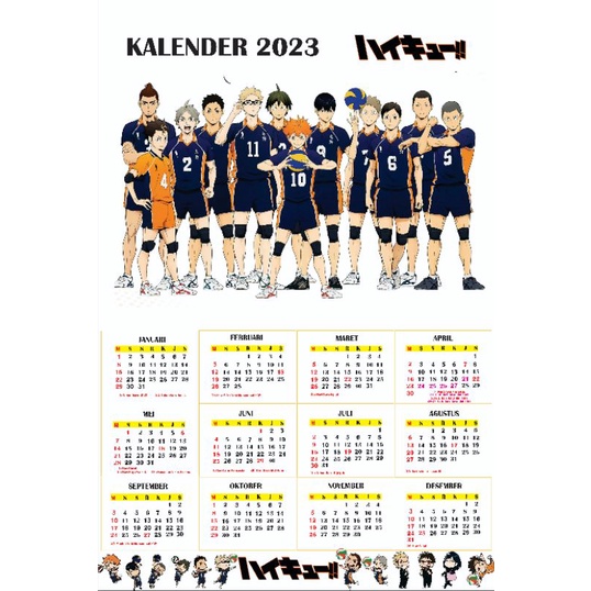 

custom kalender poster 2023 anime/kpop/manga/vtuber/manhwa ukuran A3
