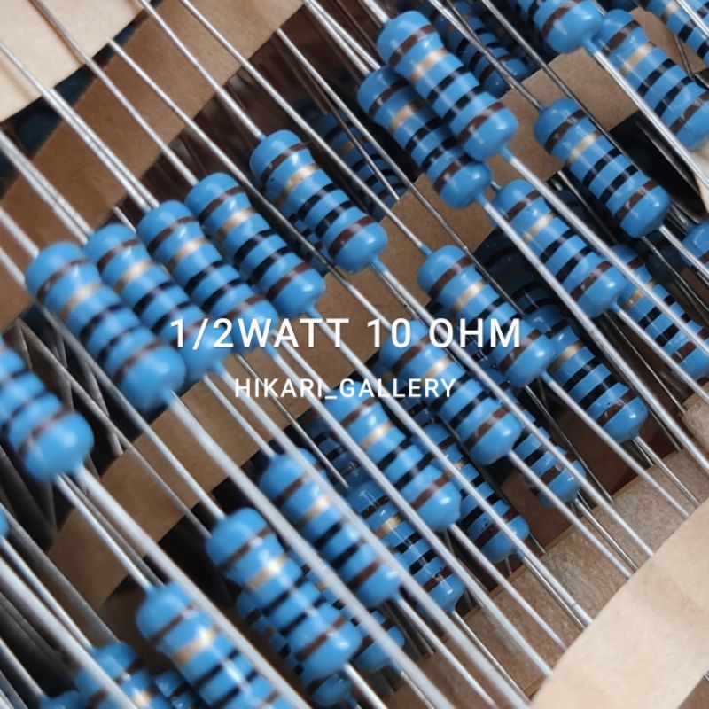 [10 PCS] RESISTOR METALFILM 10 OHM 1/2 Watt TOLERANSI 1% TERLARIS RESISTOR 0.5 watt 10OHM 1% isi 10p