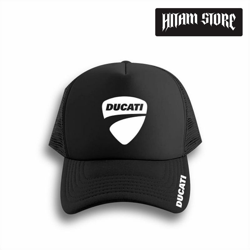 TOPI JARING TRUCKER RACING MOTOR DUCATI TOPI RACING DUCATI - HITAM STORE