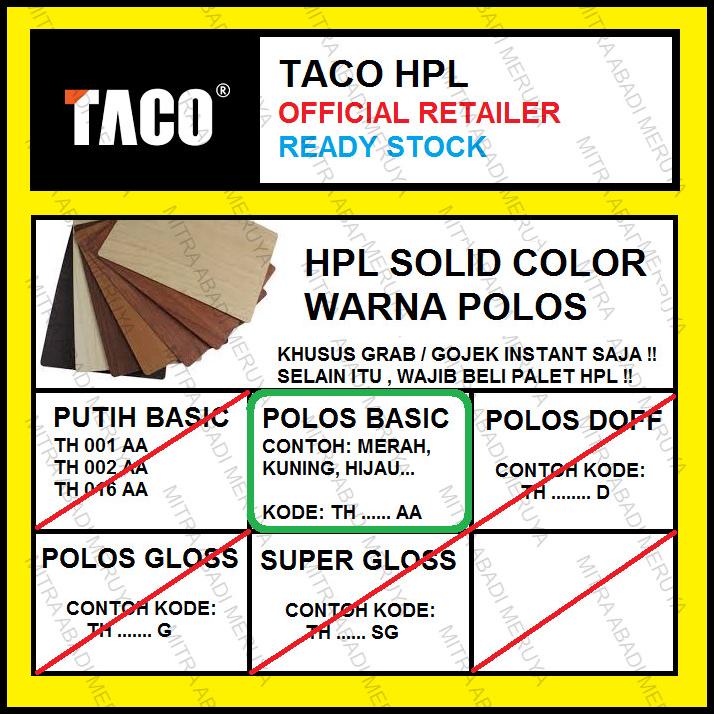 Taco Hpl Warna Polos / Solid Color Kode Aa