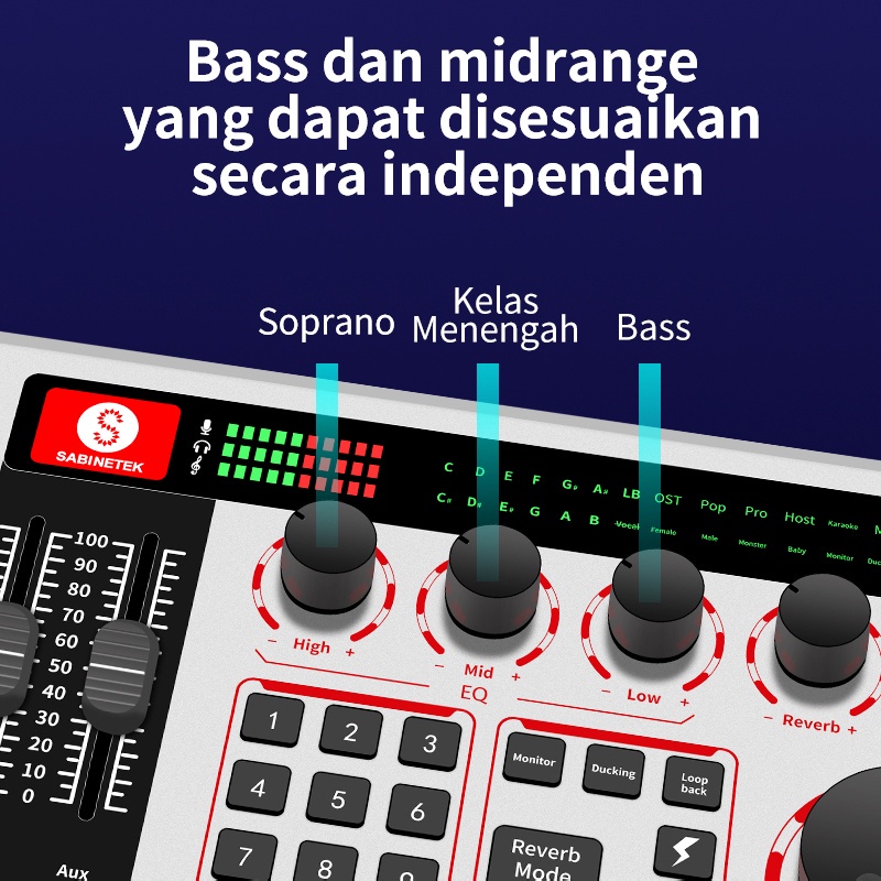 X60 SoundCard  Sound Card   Bluetooth compatible External Wireless DJ Mixer Pengurangan Kebisingan untuk Streaming Langsung Alat Peralatan