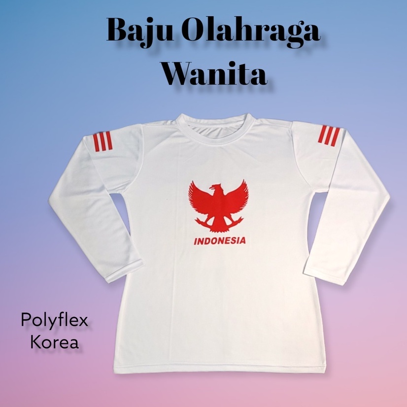Baju senam aerobic wanita lengan panjang wanita kaos olahraga fitness joging gym voli