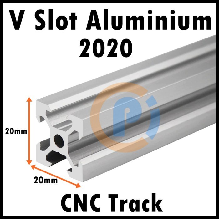 V Slot 2020 Alumunium CNC Track Aluminium Profile Silver Per 10 cm