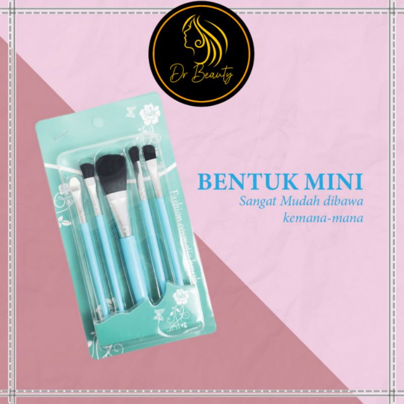 Kuas Make Up Set 5 IN 1 Mini Travel / Paket Kuas Make Up Brush Eye Shadow