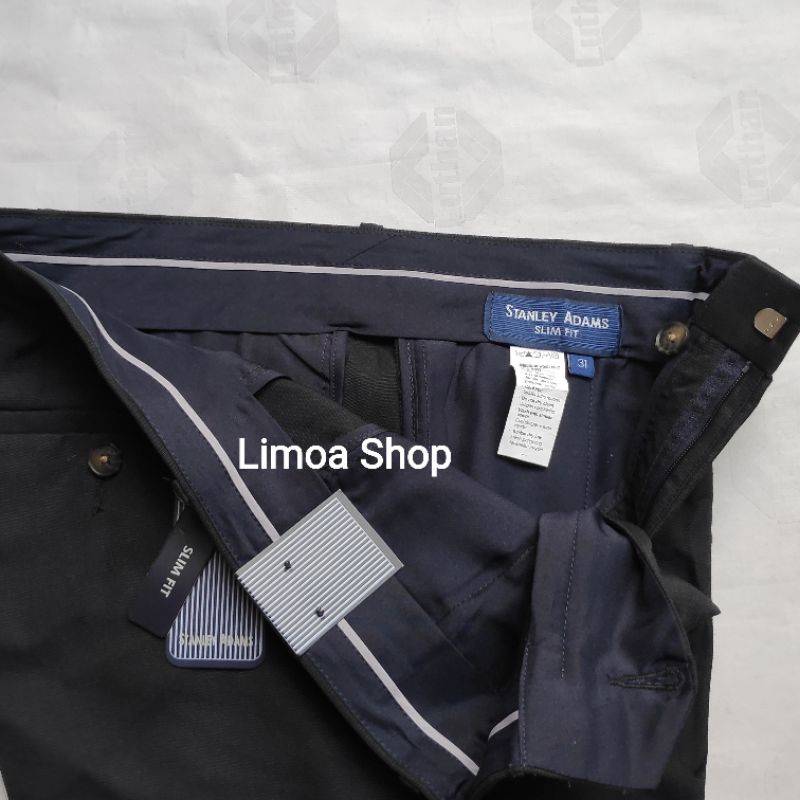 Celana Kerja Formal STANLEY ADAMS Slim Fit Warna Navy SA 15