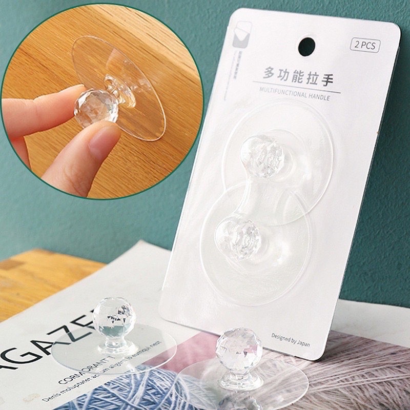 gagang perekat pintu handle transparan isi 2pc ,Tempelan handle pintu transparan ,pegangan perekat h