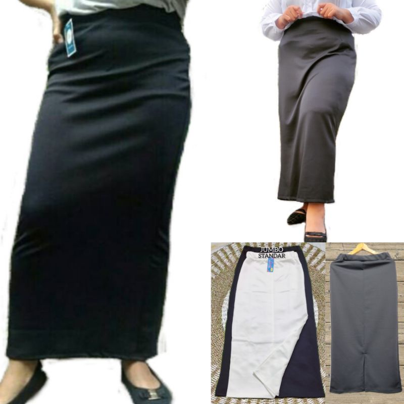 ROK SPAN TANPA BELAH SIZE JUMBO XXL / ROK SPAN JUMBO WANITA TANPA BELAH