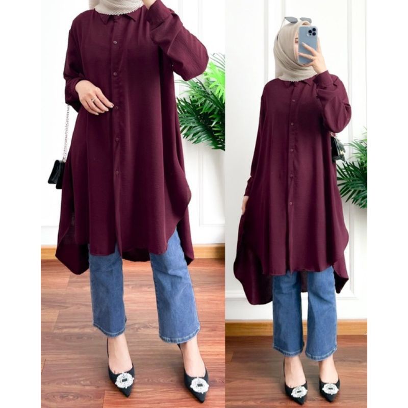 CALANA LONG TUNIK BAHAN SHAKILA FIT TO L XL XXL