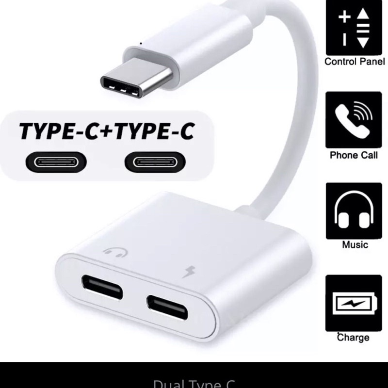 Splitter tipe C / Converter type C 2in1 C To C audio Charger JH-032