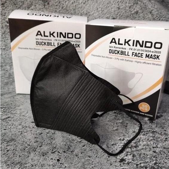 masker duckbill garis alkindo hitam t-allejaya Diminati Banget