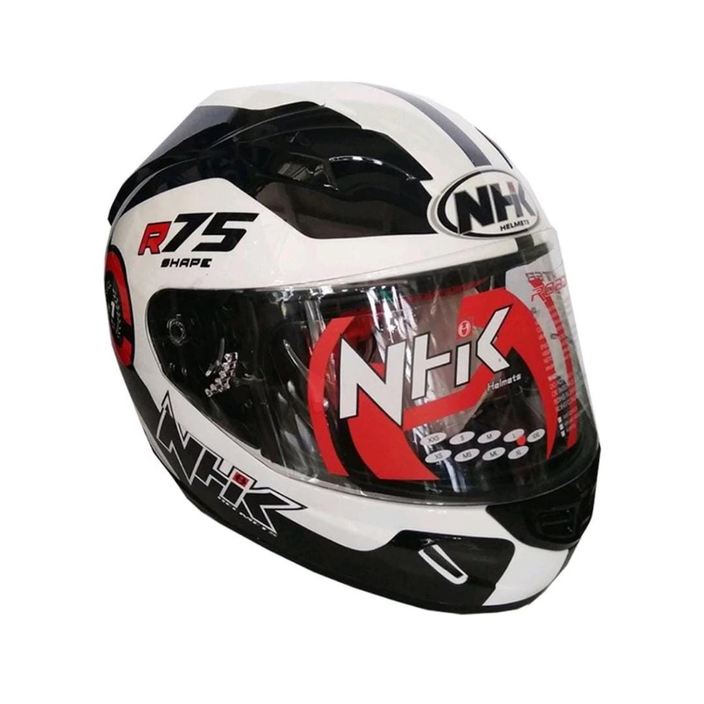 HELM NHK GP1000 R75 Helm Full Face Double Visor - White/Black