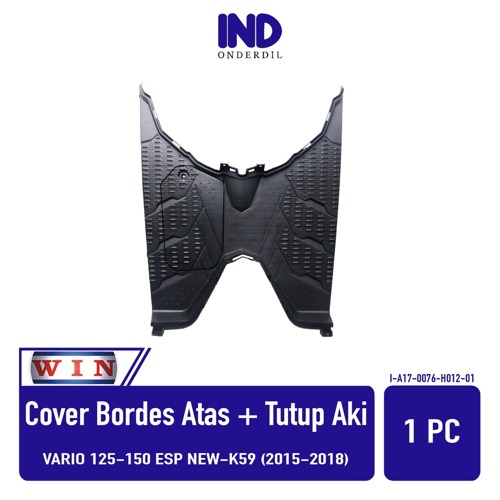 Cover-Pelindung-Tutup-Penutup Pijakan Kaki Bordes-Footrest-Foot Rest Atas Dengan Tutup Aki Merk Win Vario 125-150 eSP LED K60-K59 2015-2016-2017