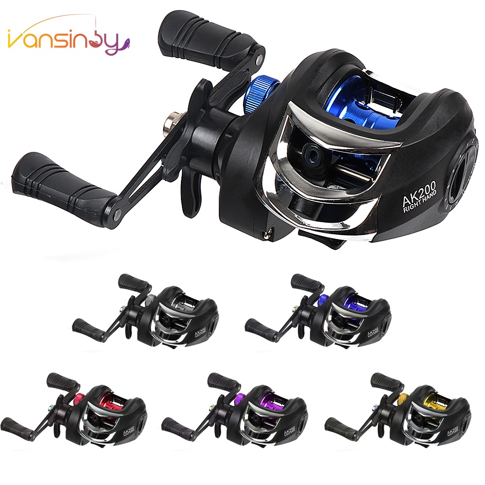 Reel Pancing BC New Casting Fishing Reel Max Drag 8kg Fishing Reel Bright Color 18+1BB Fishing Reel BC Reel Pancing 7.2: 1 8kg Bahan Carbon Fiber