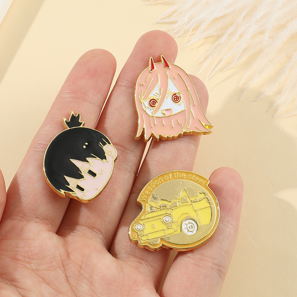 Chainsaw Man Bros Pin Karakter Kartun Lucu Enamel Pin Lencana Anime Perhiasan Hadiah Untuk Fans Teman