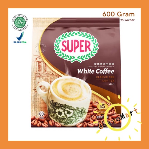 

NEW Super White Coffee Classic / Charcoal Roasted Coffee 3in1 Klasik 600gr