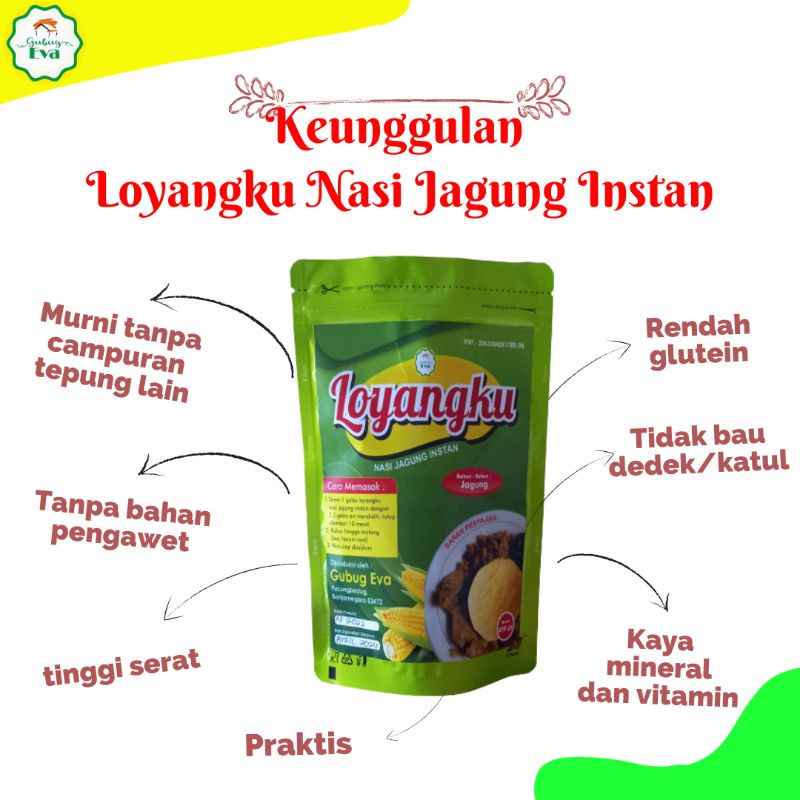 

Nasi Jagung Instan Murni 450 gr Loyangku
