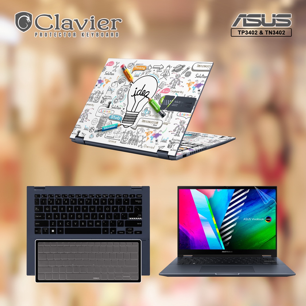 Cover Keyboard Screen Protector Garskin Laptop Anti Gores Asus VivoBook S 14 Flip TN3402 TN3402Q TN3