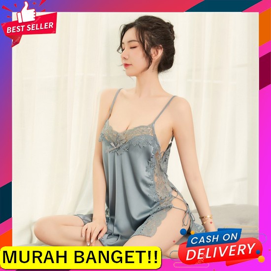 ❤️‍ Sexy Open G String Wanita Lingerie Perban Berongga ​Out Lace Bow T Malam-Panjang Lingerie Sexy B