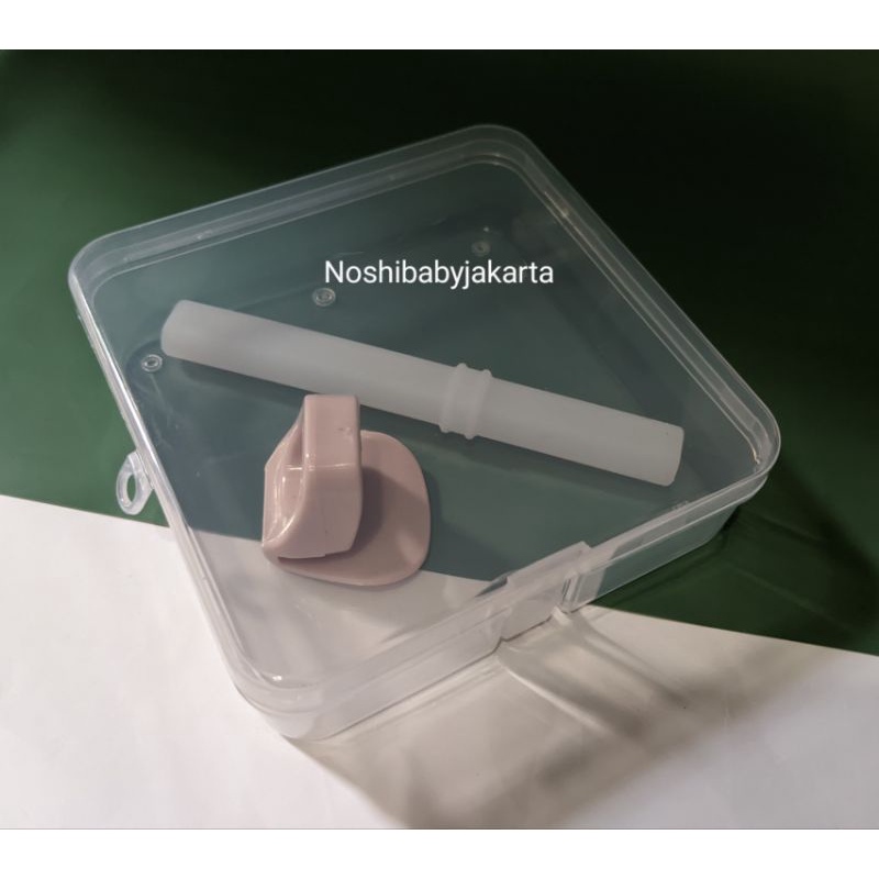 Sedotan / Straw and Clip Sedotan Gelas mangkok Anak Silicon Elastis