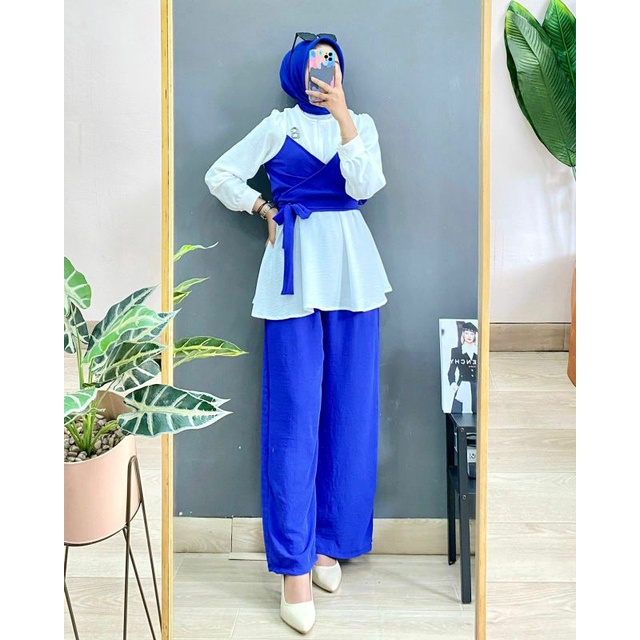 Tiara Set, SETELAN WANITA MODIS CANTIK FIT XXL LD 110 BAHAN CRINCLE AIRFLOW IMPORT TERMURAH OOTD KEKINIAN