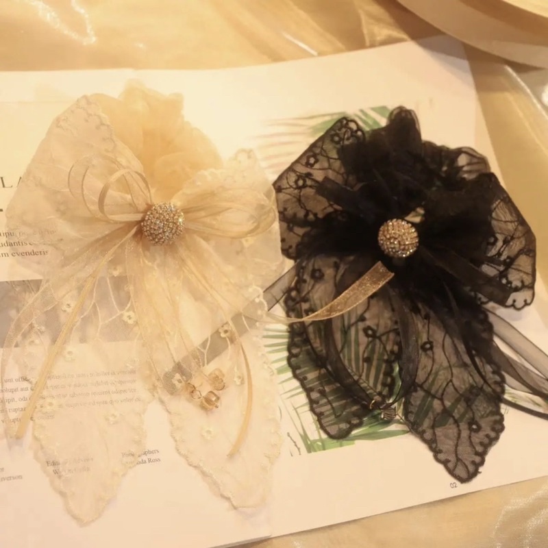 Delunashop_Acc Ikat Rambut Korea permata bling bling Karet Rambut Scrunchies Premium ikat rambut renda