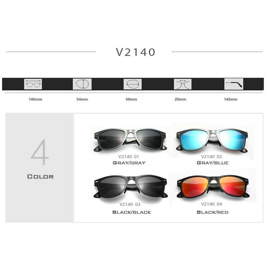 VEITHDIA 2140 Kacamata Hitam Aluminium Sport dan Travel Elegant Mirrored UV400 Polarized Sunglasses