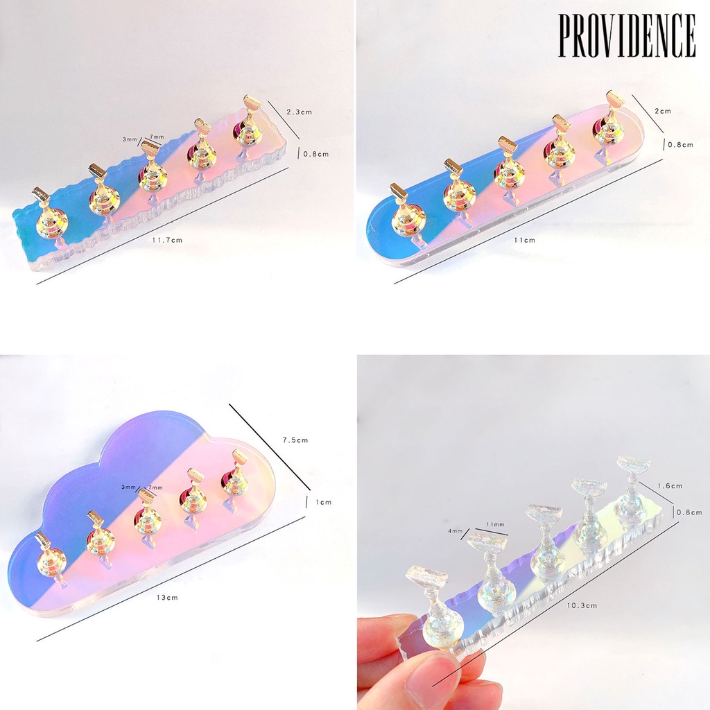 Providence 1 Set Stand Holder Kuku Palsu Bisa Dilepas Untuk Display / Latihan Nail Art / Salon